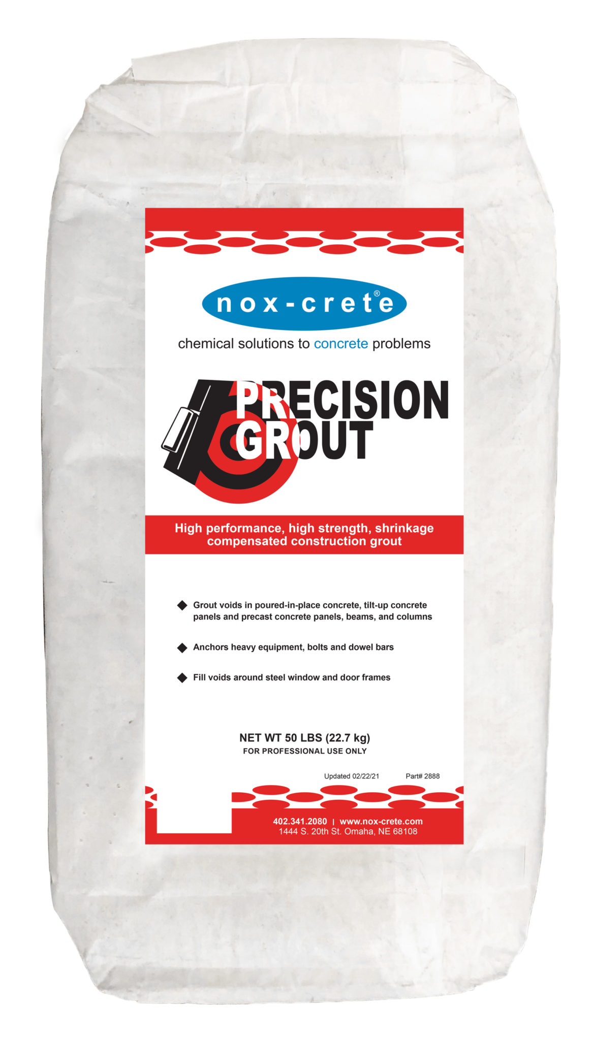 Shrinkage compensated construction grout Precision Grout is high strength