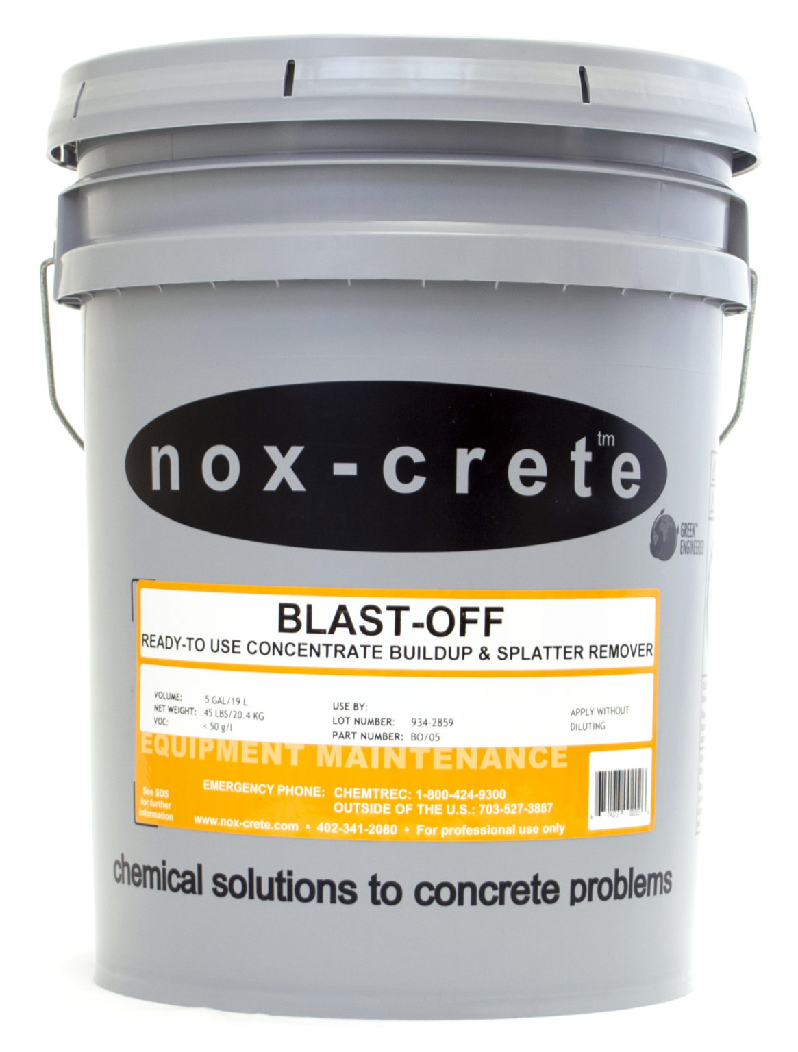 Concrete remover BlastOff safely dissolves concrete buildup and splatter